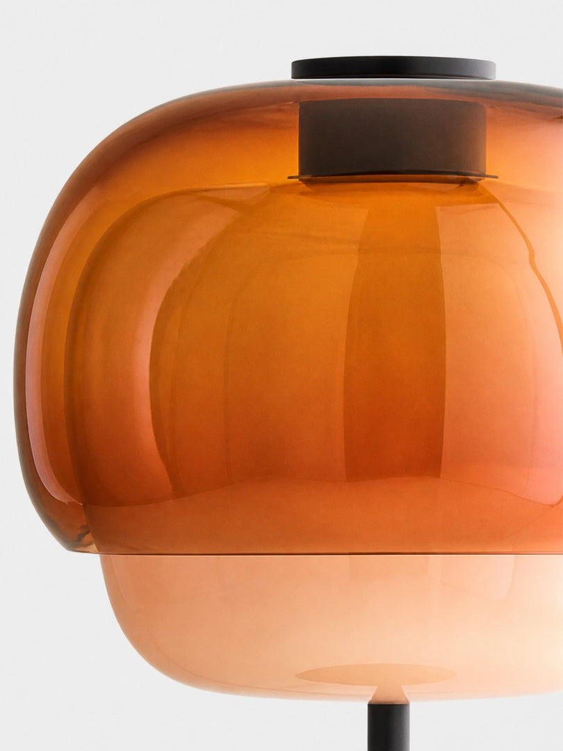 Lampe de table champignon en verre moderne du milieu du siècle Clinco – Lampe de table en verre à double couche pour tables de chevet et buffets