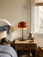 Charger l'image dans la visionneuse de galerie, Lampe de table champignon en verre moderne du milieu du siècle Clinco – Lampe de table en verre à double couche pour tables de chevet et buffets