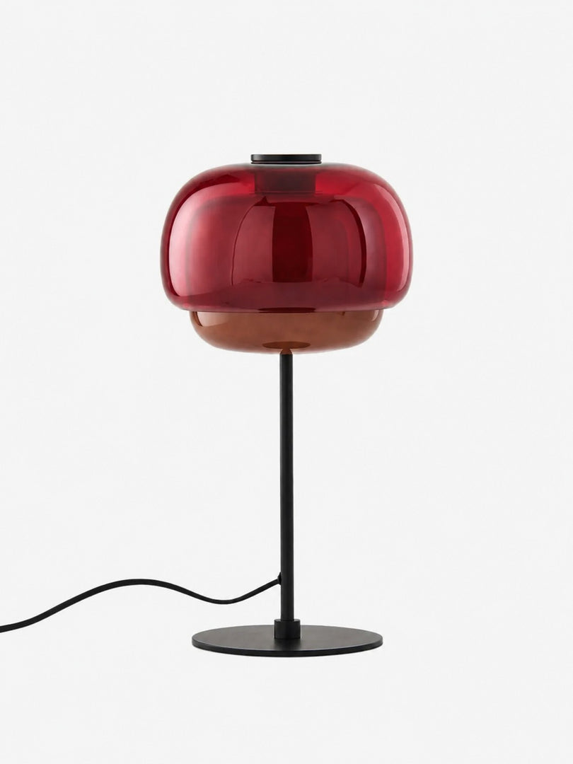 Lampe de table champignon en verre moderne du milieu du siècle Clinco – Lampe de table en verre à double couche pour tables de chevet et buffets