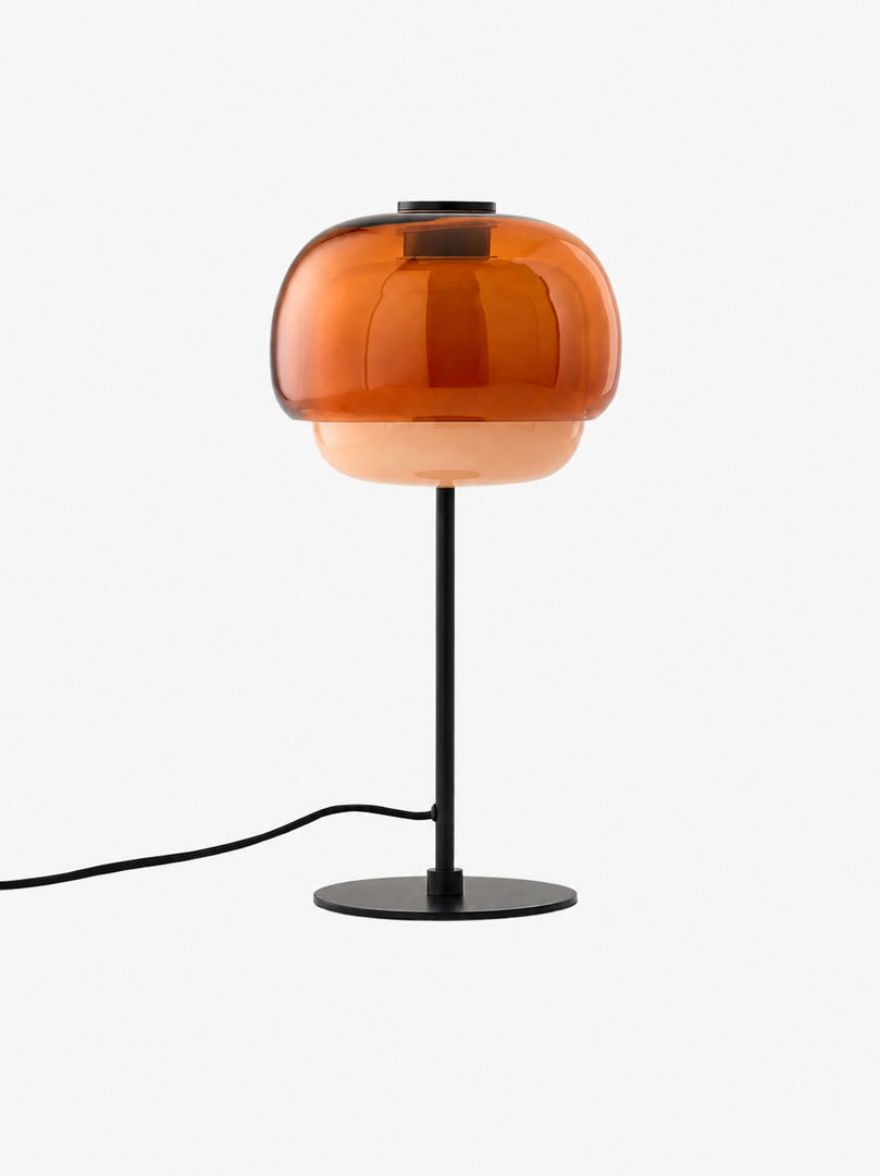 Lampe de table champignon en verre moderne du milieu du siècle Clinco – Lampe de table en verre à double couche pour tables de chevet et buffets