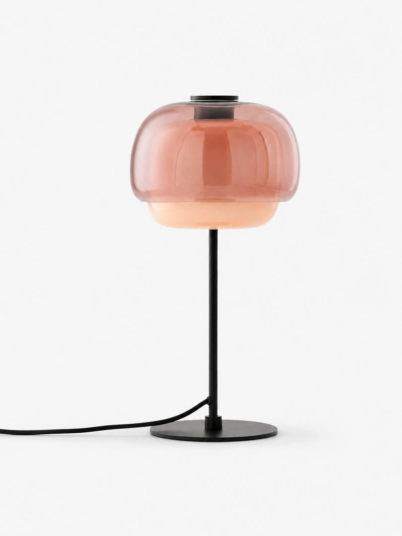 Lampe de table champignon en verre moderne du milieu du siècle Clinco – Lampe de table en verre à double couche pour tables de chevet et buffets