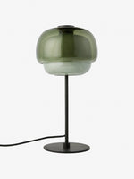 Charger l'image dans la visionneuse de galerie, Lampe de table champignon en verre moderne du milieu du siècle Clinco – Lampe de table en verre à double couche pour tables de chevet et buffets