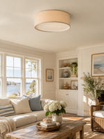 Load image into Gallery viewer, Dumora Drum Flush Mount Ceiling Light - Linen Shade Modern Elegance