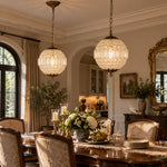 Load image into Gallery viewer, Luxurious Vintage Crystal Globe Chandelier with Antique Brass Finish
