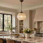 Load image into Gallery viewer, Luxurious Vintage Crystal Globe Chandelier with Antique Brass Finish