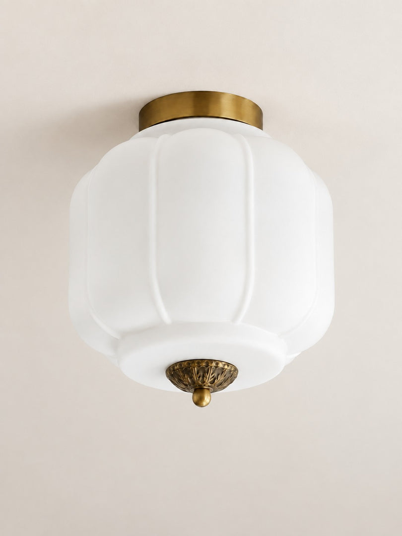 Eloise Flush Mount Milk Glass Ceiling Light – Modern Accent Lighting with Artistic Glass Shade