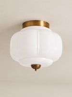 Load image into Gallery viewer, Eloise Flush Mount Milk Glass Ceiling Light – Modern Accent Lighting with Artistic Glass Shade