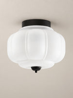 Load image into Gallery viewer, Eloise Flush Mount Milk Glass Ceiling Light – Modern Accent Lighting with Artistic Glass Shade