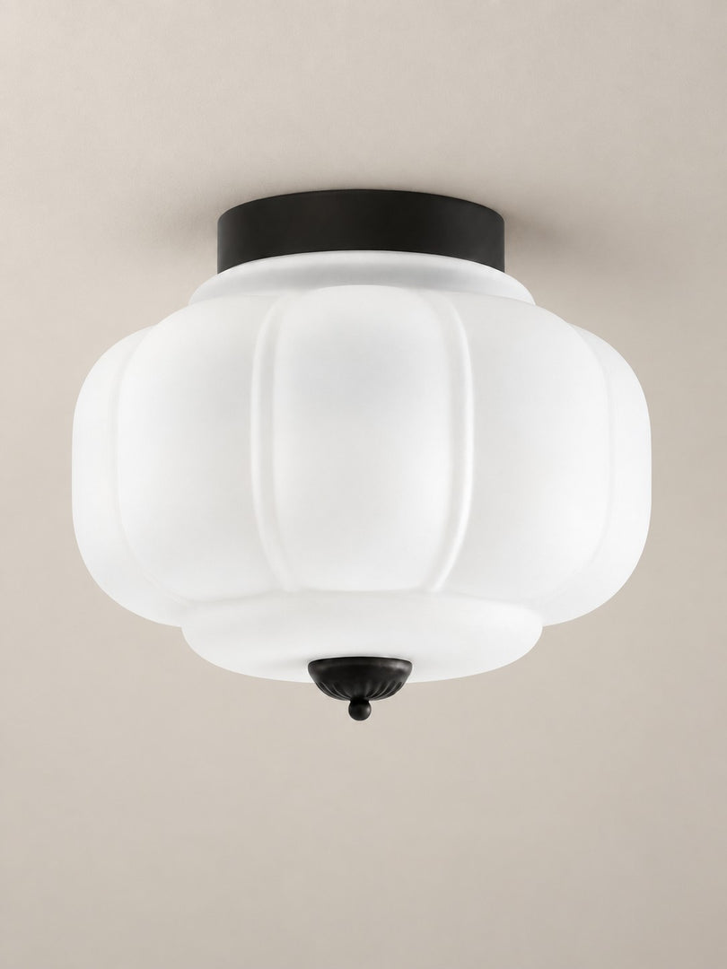 Eloise Flush Mount Milk Glass Ceiling Light – Modern Accent Lighting with Artistic Glass Shade