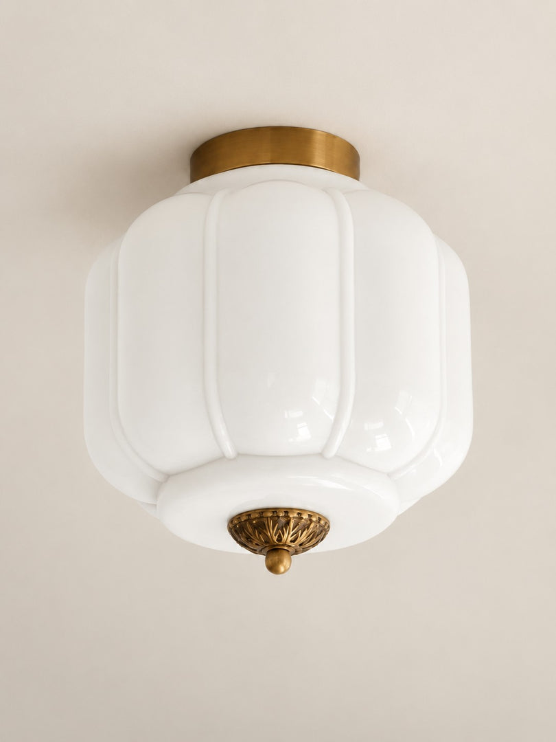 Eloise Flush Mount Milk Glass Ceiling Light – Modern Accent Lighting with Artistic Glass Shade