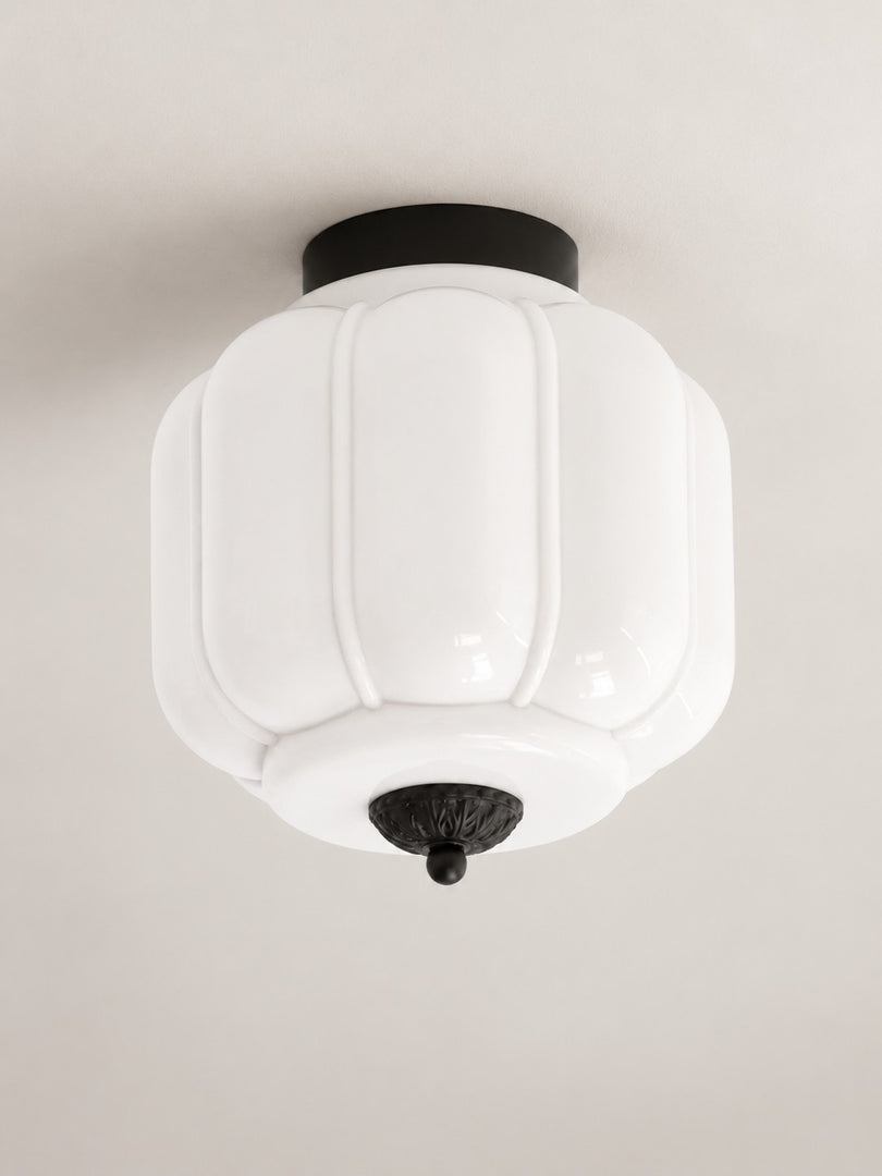 Eloise Flush Mount Milk Glass Ceiling Light – Modern Accent Lighting with Artistic Glass Shade