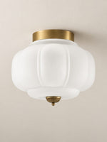 Load image into Gallery viewer, Eloise Flush Mount Milk Glass Ceiling Light – Modern Accent Lighting with Artistic Glass Shade