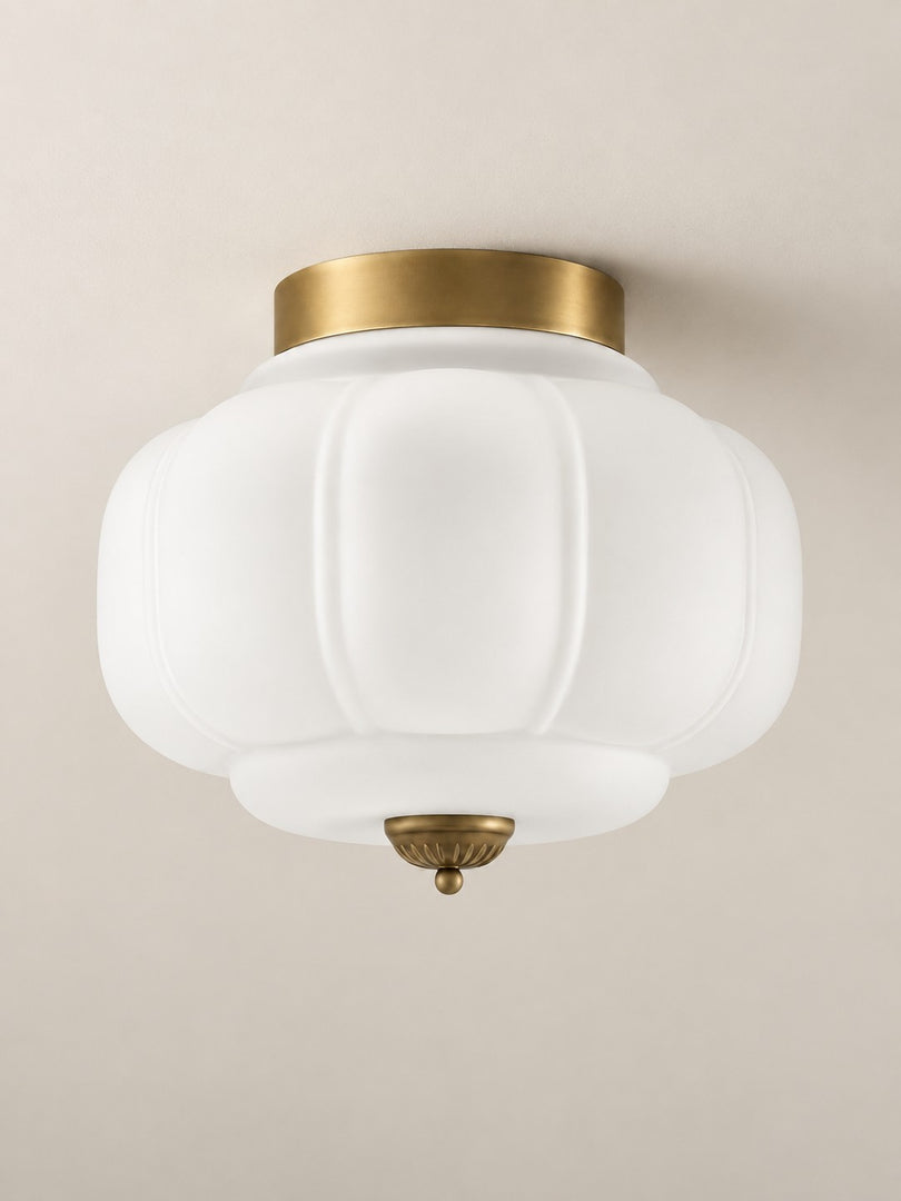 Eloise Flush Mount Milk Glass Ceiling Light – Modern Accent Lighting with Artistic Glass Shade