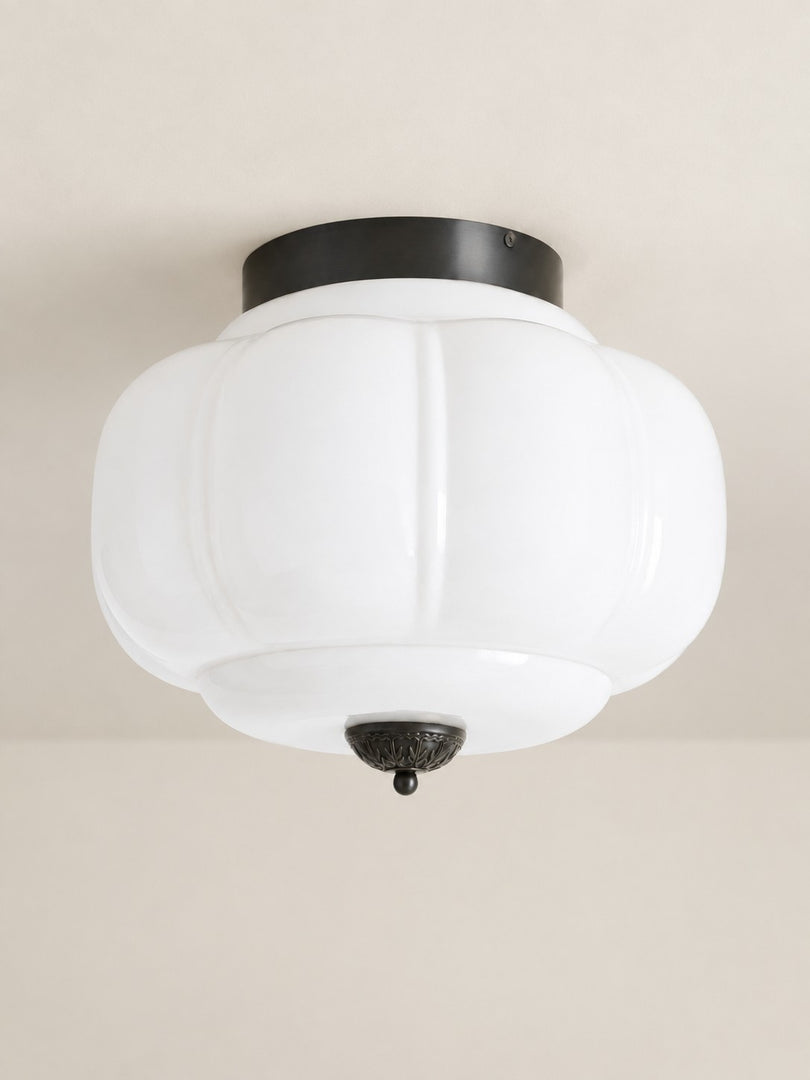 Eloise Flush Mount Milk Glass Ceiling Light – Modern Accent Lighting with Artistic Glass Shade
