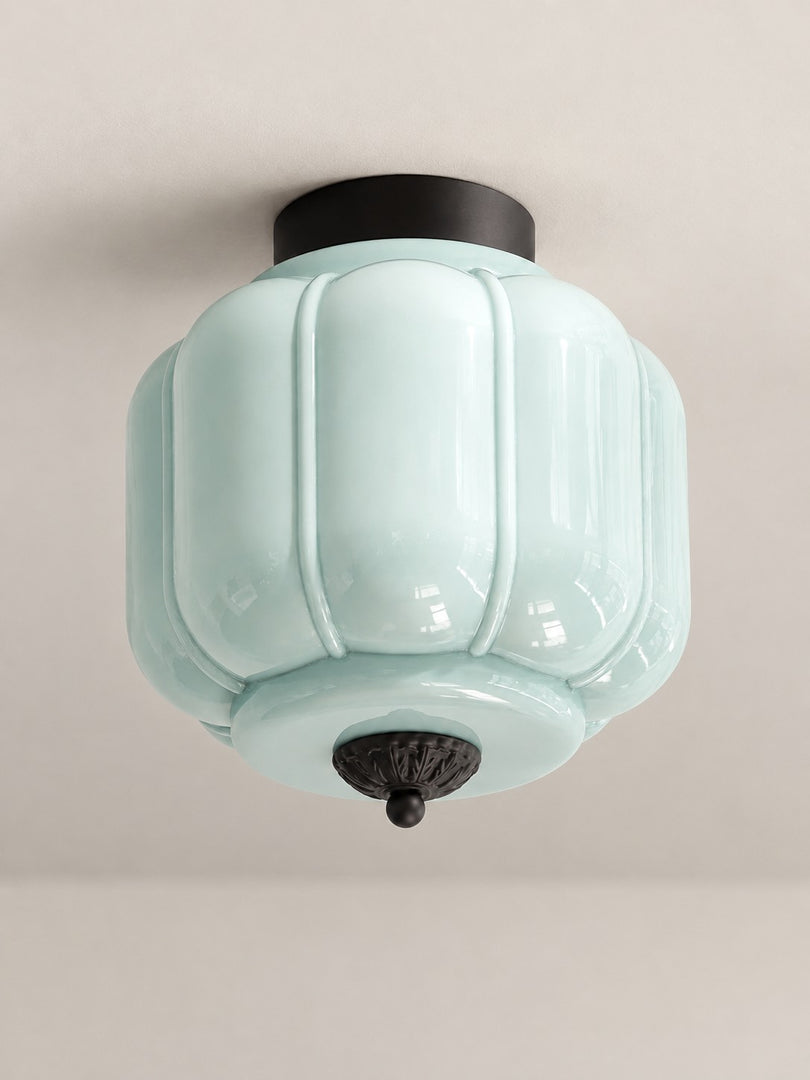 Eloise Flush Mount Milk Glass Ceiling Light – Modern Accent Lighting with Artistic Glass Shade