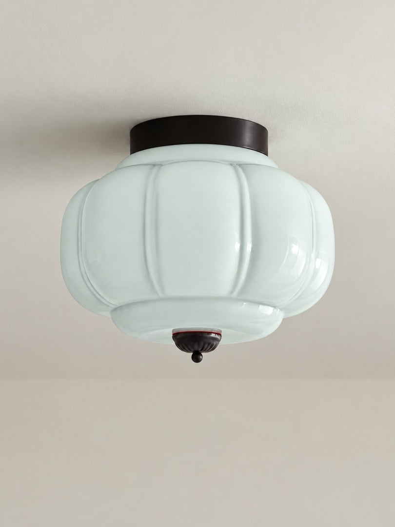 Eloise Flush Mount Milk Glass Ceiling Light – Modern Accent Lighting with Artistic Glass Shade