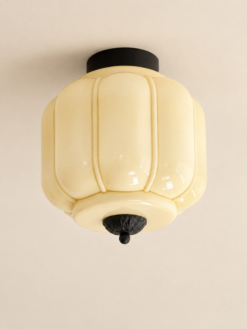 Eloise Flush Mount Milk Glass Ceiling Light – Modern Accent Lighting with Artistic Glass Shade