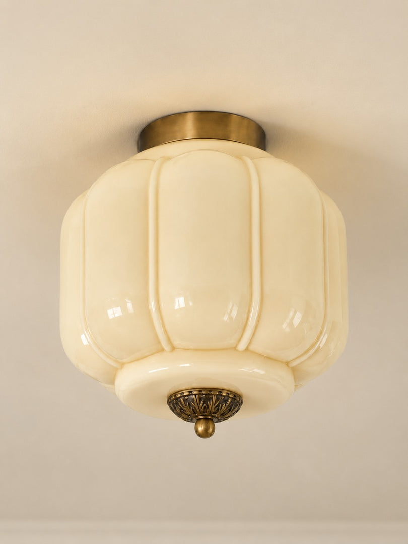 Eloise Flush Mount Milk Glass Ceiling Light – Modern Accent Lighting with Artistic Glass Shade