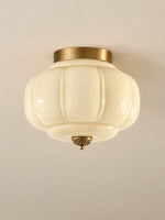 Load image into Gallery viewer, Eloise Flush Mount Milk Glass Ceiling Light – Modern Accent Lighting with Artistic Glass Shade