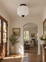 Load image into Gallery viewer, Eloise Flush Mount Milk Glass Ceiling Light – Modern Accent Lighting with Artistic Glass Shade