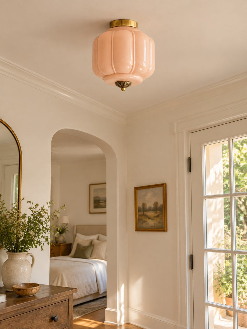 Eloise Flush Mount Milk Glass Ceiling Light – Modern Accent Lighting with Artistic Glass Shade