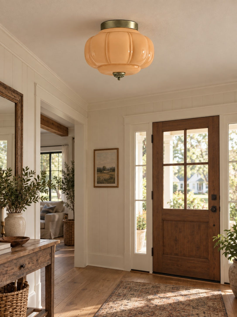 Eloise Flush Mount Milk Glass Ceiling Light – Modern Accent Lighting with Artistic Glass Shade
