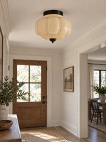 Load image into Gallery viewer, Eloise Flush Mount Milk Glass Ceiling Light – Modern Accent Lighting with Artistic Glass Shade