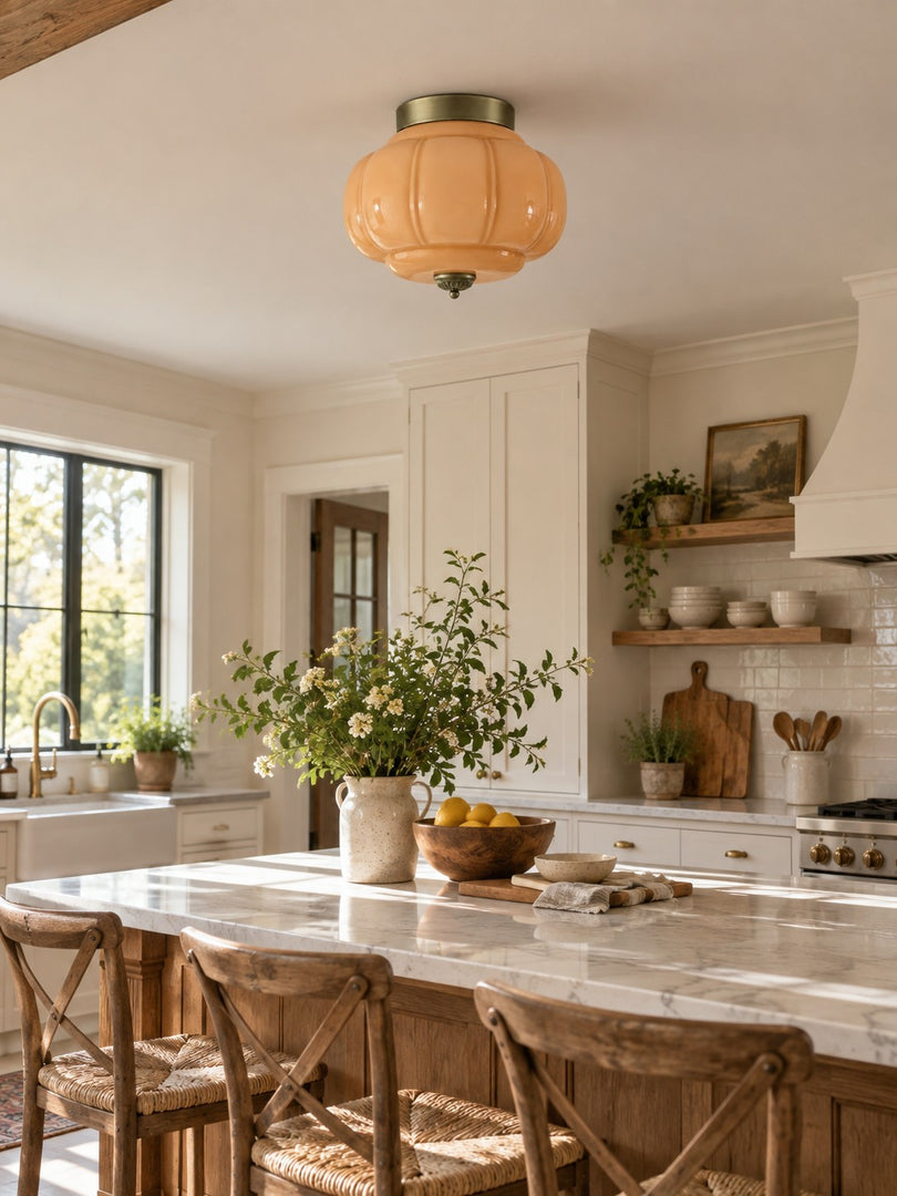 Eloise Flush Mount Milk Glass Ceiling Light – Modern Accent Lighting with Artistic Glass Shade