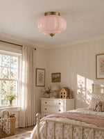 Load image into Gallery viewer, Eloise Flush Mount Milk Glass Ceiling Light – Modern Accent Lighting with Artistic Glass Shade