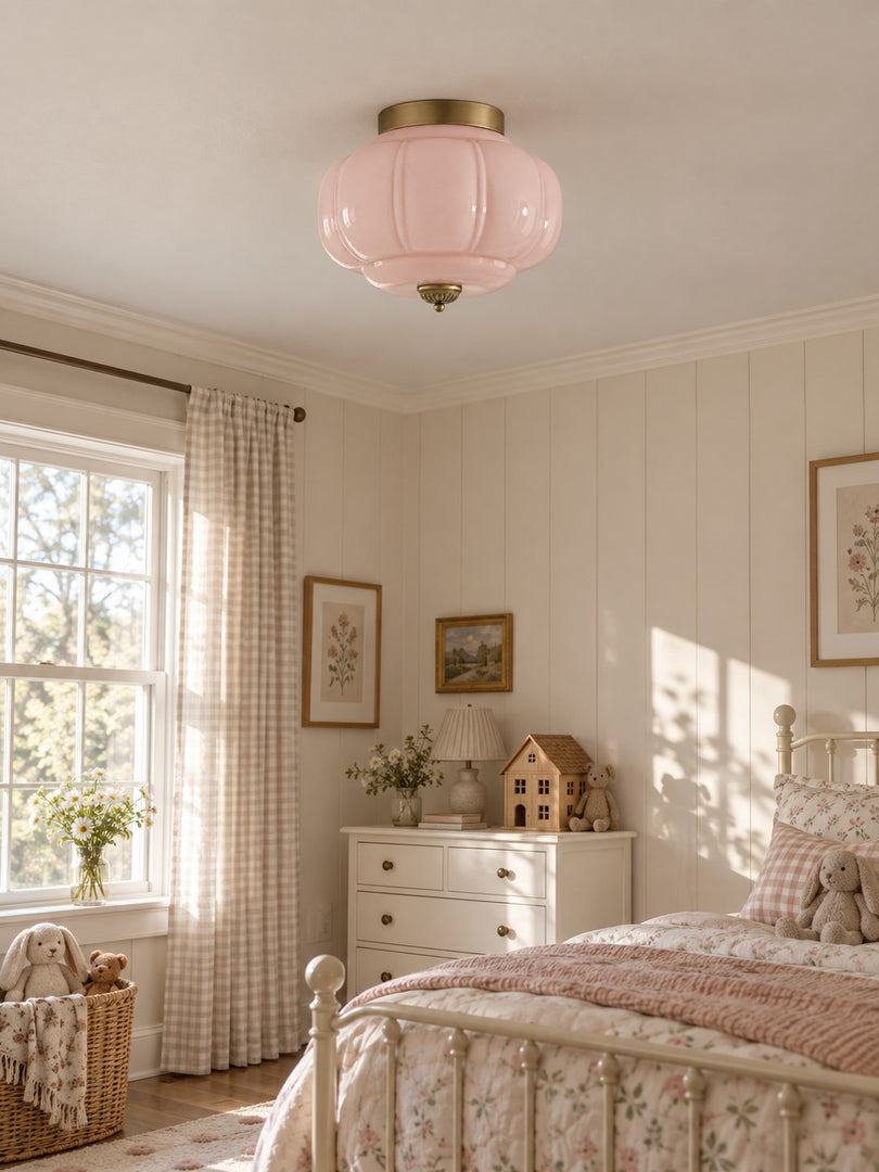 Eloise Flush Mount Milk Glass Ceiling Light – Modern Accent Lighting with Artistic Glass Shade