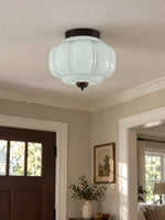 Load image into Gallery viewer, Eloise Flush Mount Milk Glass Ceiling Light – Modern Accent Lighting with Artistic Glass Shade