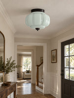 Load image into Gallery viewer, Eloise Flush Mount Milk Glass Ceiling Light – Modern Accent Lighting with Artistic Glass Shade