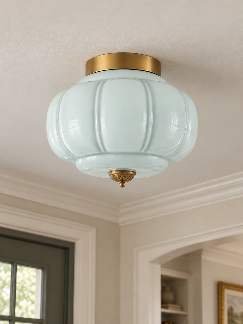 Eloise Flush Mount Milk Glass Ceiling Light – Modern Accent Lighting with Artistic Glass Shade