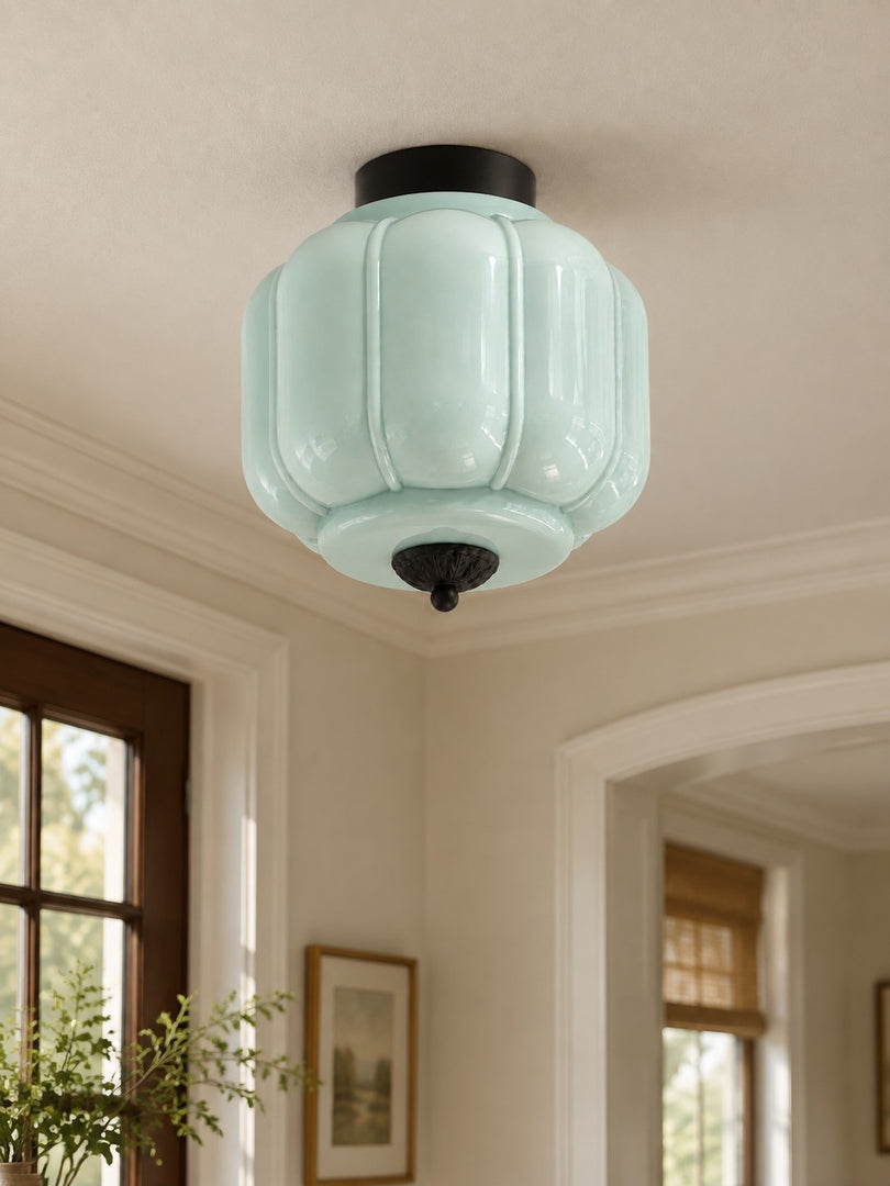Eloise Flush Mount Milk Glass Ceiling Light – Modern Accent Lighting with Artistic Glass Shade