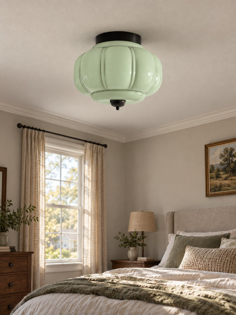 Eloise Flush Mount Milk Glass Ceiling Light – Modern Accent Lighting with Artistic Glass Shade