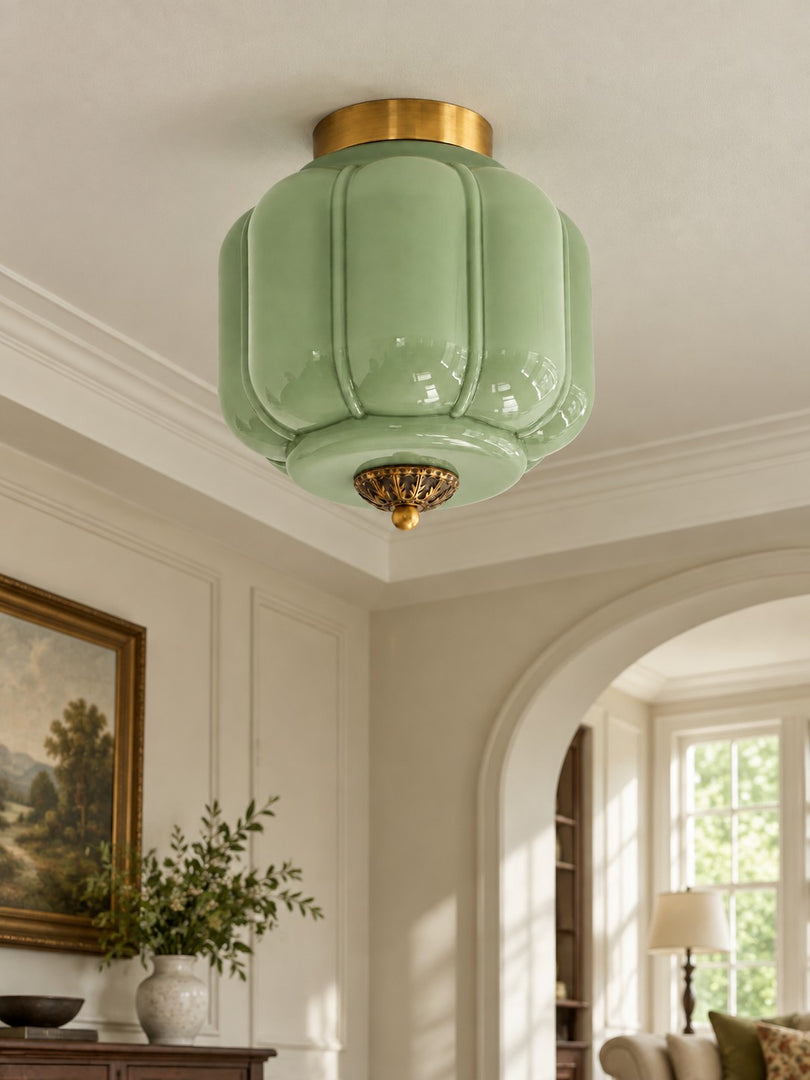 Eloise Flush Mount Milk Glass Ceiling Light – Modern Accent Lighting with Artistic Glass Shade