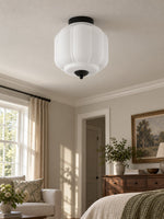 Load image into Gallery viewer, Eloise Flush Mount Milk Glass Ceiling Light – Modern Accent Lighting with Artistic Glass Shade