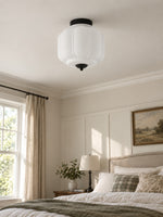 Load image into Gallery viewer, Eloise Flush Mount Milk Glass Ceiling Light – Modern Accent Lighting with Artistic Glass Shade