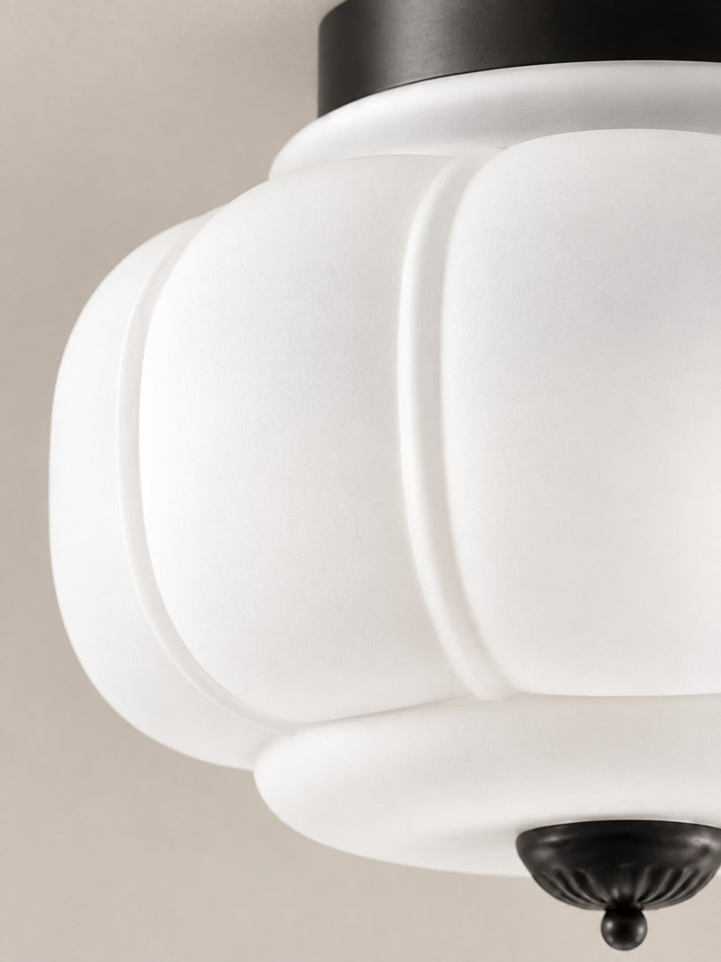 Eloise Flush Mount Milk Glass Ceiling Light – Modern Accent Lighting with Artistic Glass Shade