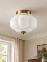 Load image into Gallery viewer, Eloise Flush Mount Milk Glass Ceiling Light – Modern Accent Lighting with Artistic Glass Shade