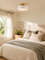 Load image into Gallery viewer, Cerova Porcelain Flush Mount Ceiling Light – Modern Low-Profile Fixture