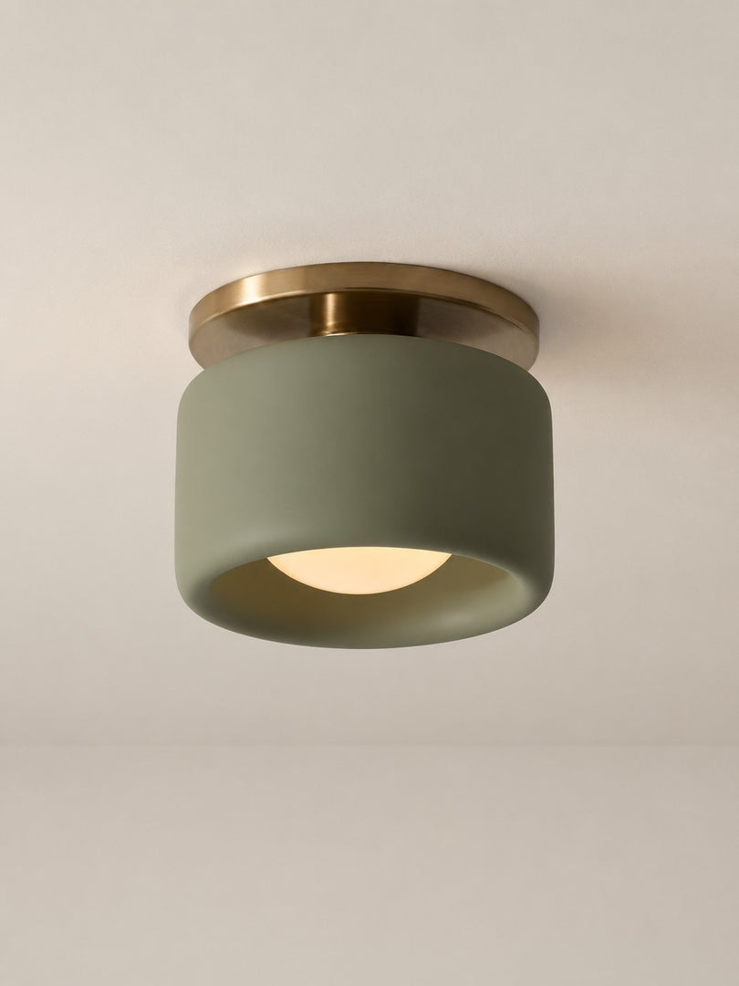 Cerova Porcelain Flush Mount Ceiling Light – Modern Low-Profile Fixture