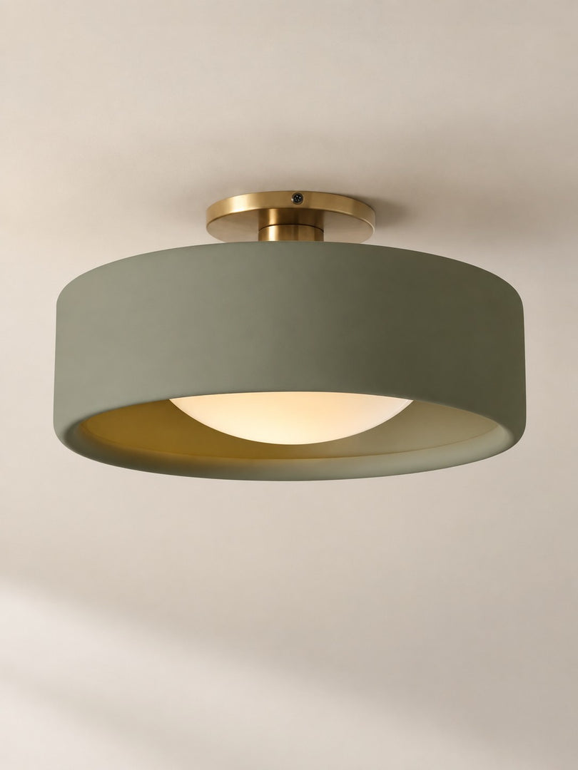Cerova Porcelain Flush Mount Ceiling Light – Modern Low-Profile Fixture