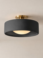 Load image into Gallery viewer, Cerova Porcelain Flush Mount Ceiling Light – Modern Low-Profile Fixture