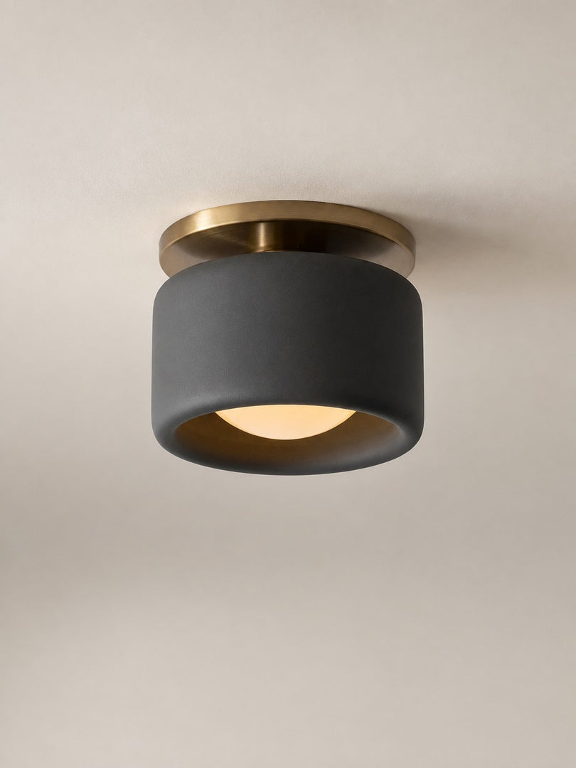 Cerova Porcelain Flush Mount Ceiling Light – Modern Low-Profile Fixture