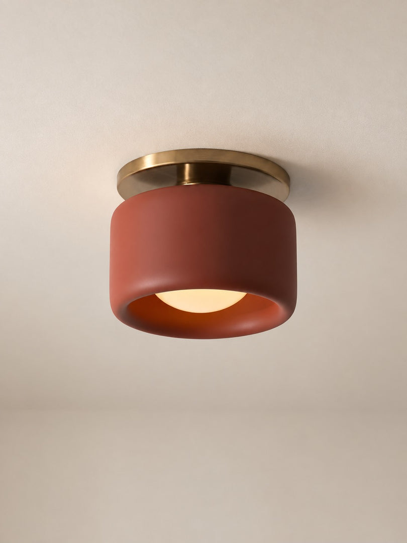 Cerova Porcelain Flush Mount Ceiling Light – Modern Low-Profile Fixture