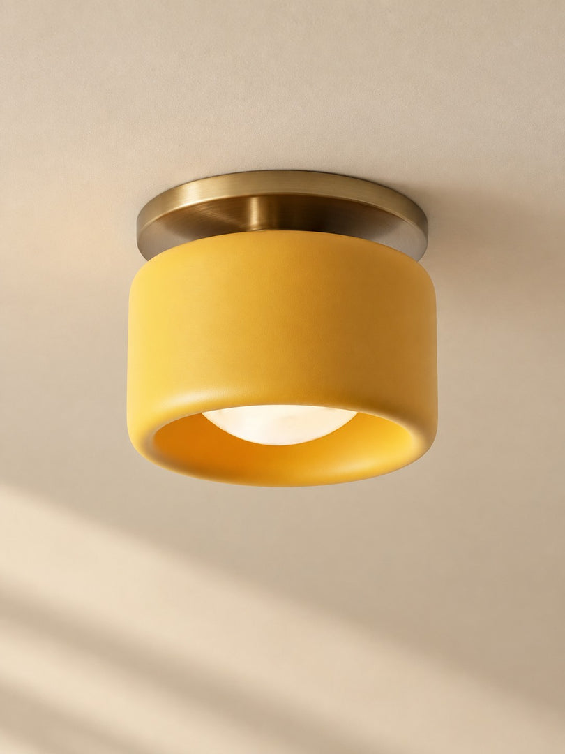 Cerova Porcelain Flush Mount Ceiling Light – Modern Low-Profile Fixture
