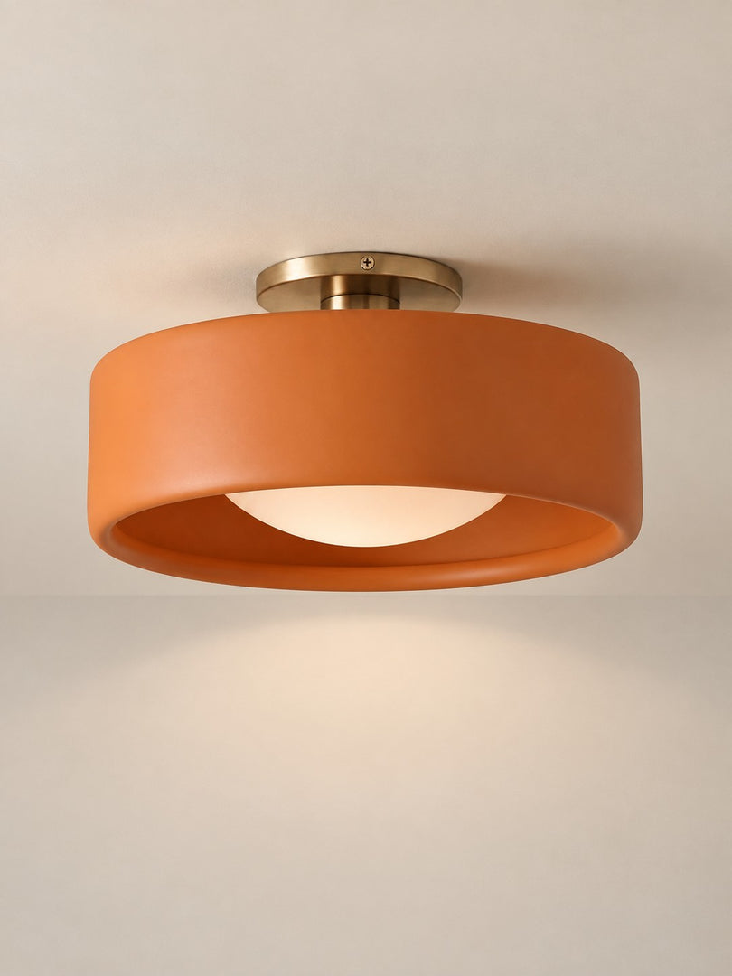 Cerova Porcelain Flush Mount Ceiling Light – Modern Low-Profile Fixture