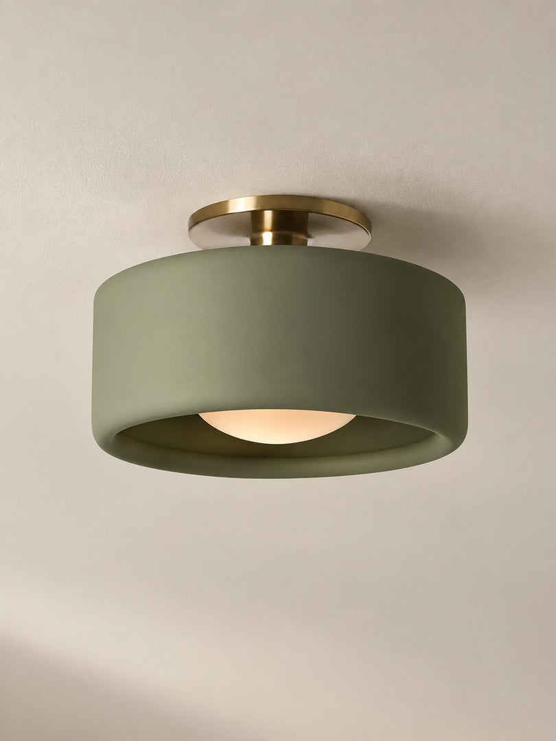 Cerova Porcelain Flush Mount Ceiling Light – Modern Low-Profile Fixture