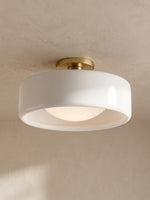 Load image into Gallery viewer, Cerova Porcelain Flush Mount Ceiling Light – Modern Low-Profile Fixture